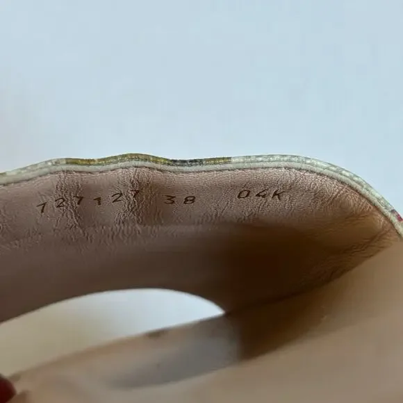 Gucci Angelina Platform Slide Sandals Beige GG Monogram Floral Canvas Size EU 38 - Picture 14 of 14